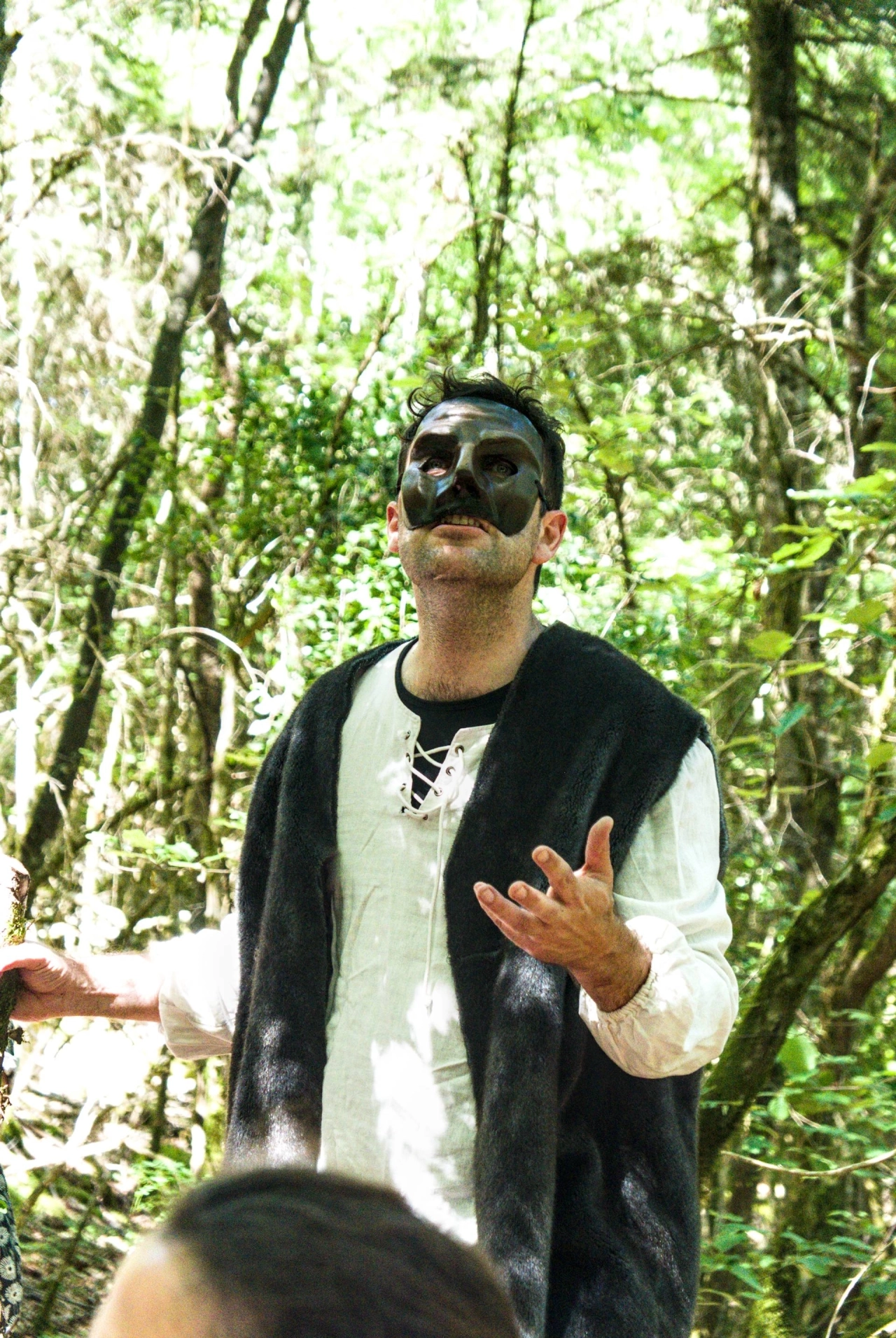 Un sorcier avec un masque et une peau de bête